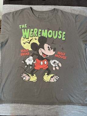 Disney Store Mickey Mouse 'The WereMouse' Halloween T-Shirt Size 2XL